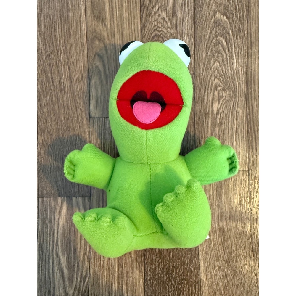 Vintage 1987 Jim Henson Baby Kermit the Frog Plush Muppet Babies 80s Toy Green